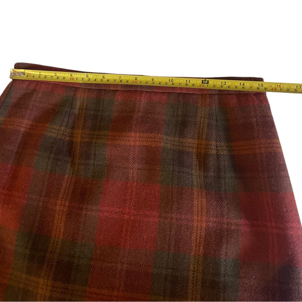 VTG Requirements Size 12P Skirt Wool Blend Fringe Plaid Academia Fall - Picture 9 of 10
